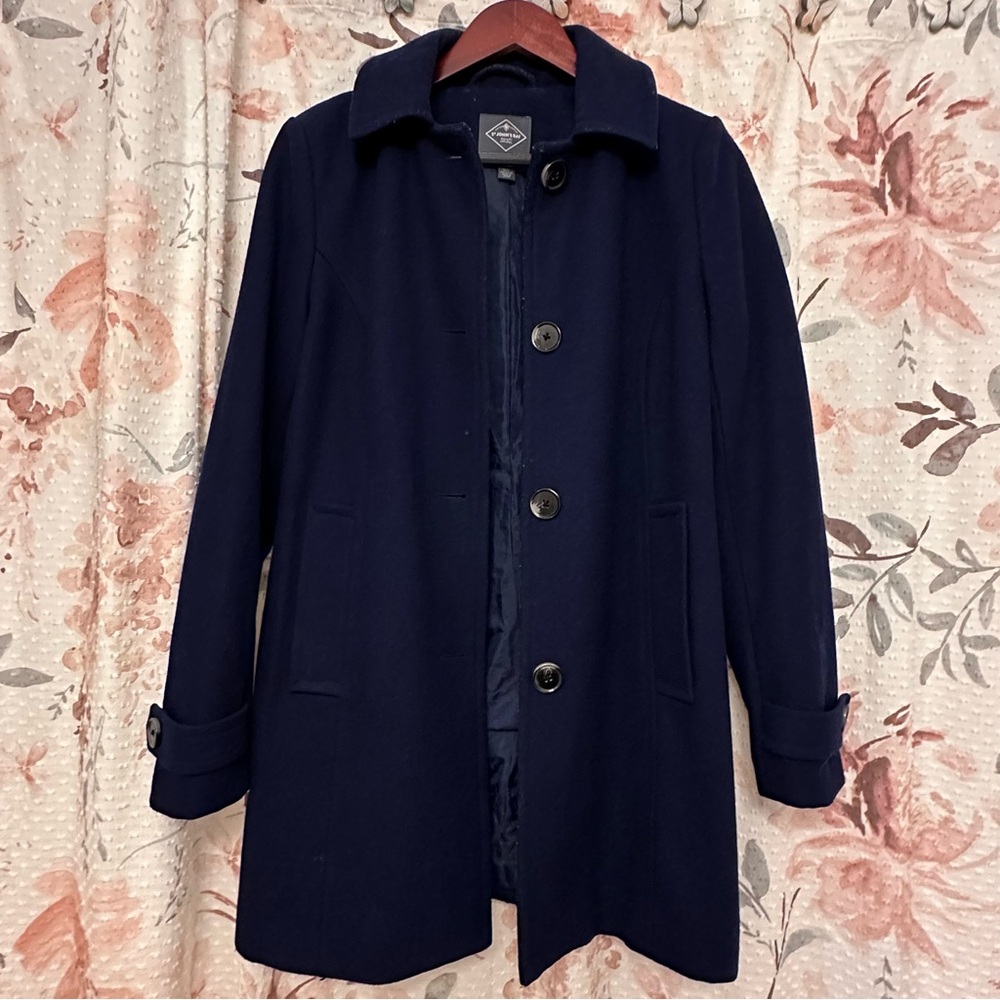 Navy Blue Button-Up Coat